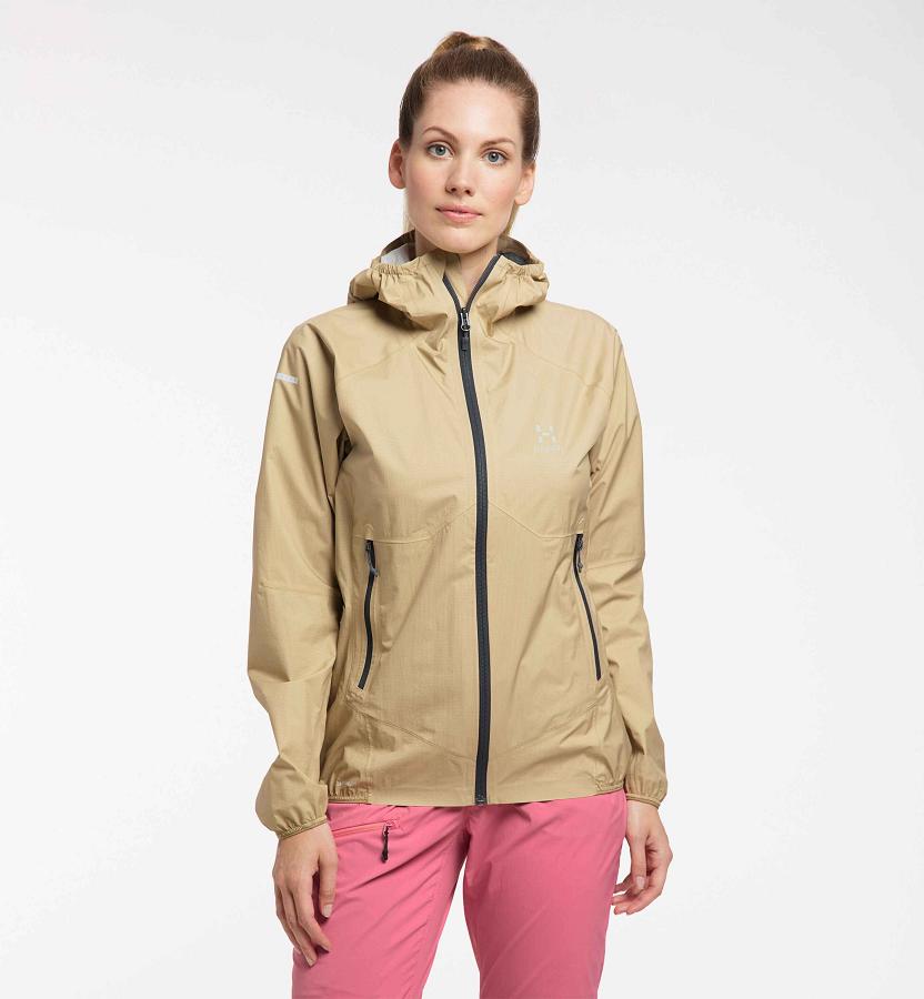 Haglöfs Womens L.I.M Proof Hiking Jacket Khaki New Zealand 75062URFM